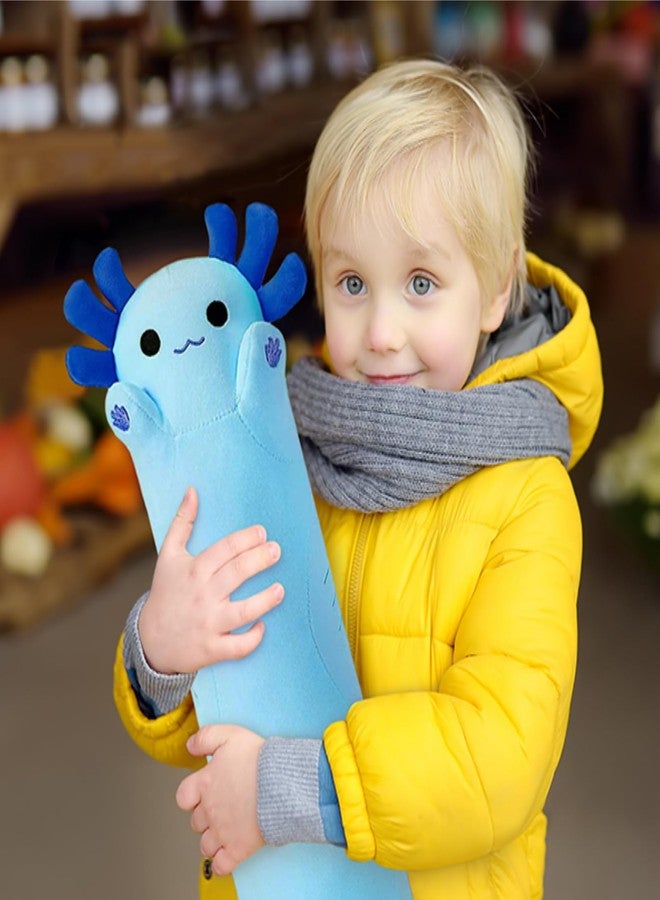 PEACH CAT Blue Long Axolotl Plush Pillow Toy Cute Axolotl Stuffed Animal for Girls and Boys 34" - Image 5