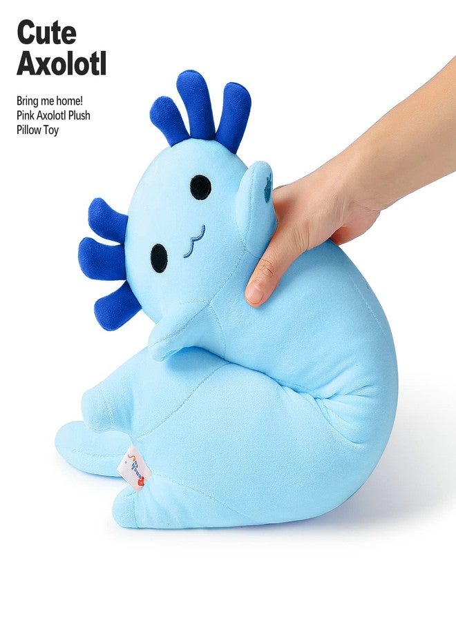 PEACH CAT Blue Long Axolotl Plush Pillow Toy Cute Axolotl Stuffed Animal for Girls and Boys 34" - Image 3