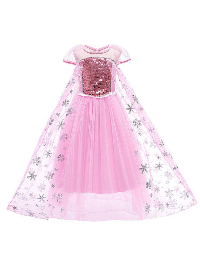 ISank Princess Costumes Frozen Themed Party  Dress Up for Little Girls with Crown,Wand,Gloves Accessories - Image 2
