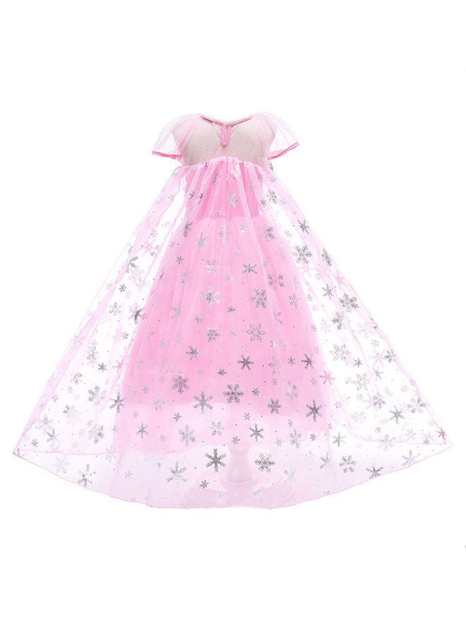 ISank Princess Costumes Frozen Themed Party  Dress Up for Little Girls with Crown,Wand,Gloves Accessories - Image 3