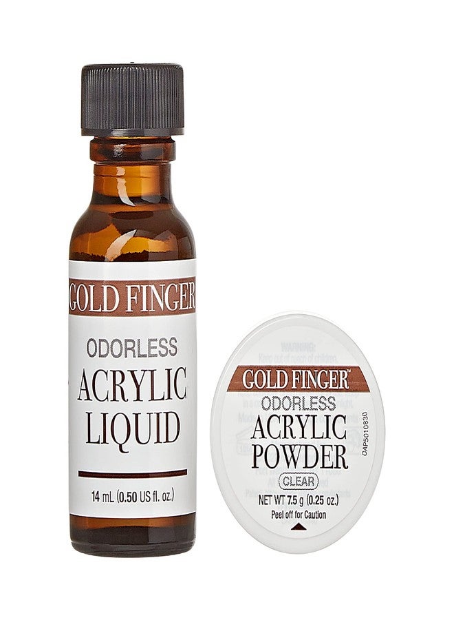 GoldFinger Odorless Acrylic Nails Kit, Professional Acrylic Liquid 0.5fl.oz. and Powder 0.25oz, Acrylic Nails Extension Kit for Beginner Made in USA - Image 1