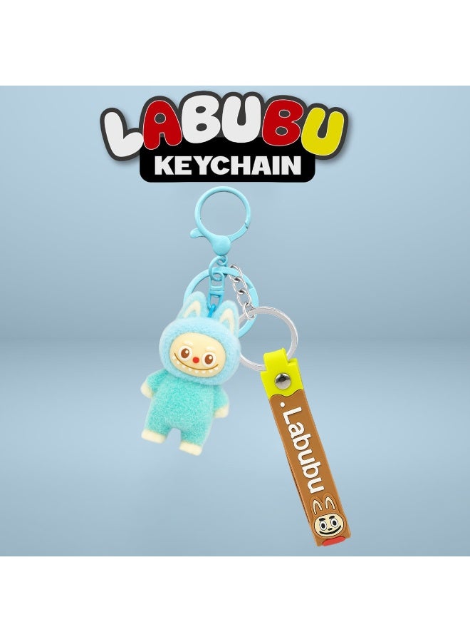 LABUBU Cute LABUBU Keychain 7cm Plush Figure with 12.5cm Soft Rubber Tag – Portable Cartoon Keyring for Bags, Backpacks, Keys, Gifts for Girls, Friends, and Family, Lightweight and Easy to Carry - Image 1