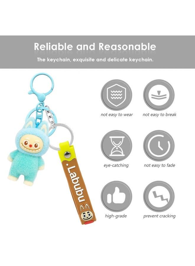 LABUBU Cute LABUBU Keychain 7cm Plush Figure with 12.5cm Soft Rubber Tag – Portable Cartoon Keyring for Bags, Backpacks, Keys, Gifts for Girls, Friends, and Family, Lightweight and Easy to Carry - Image 4