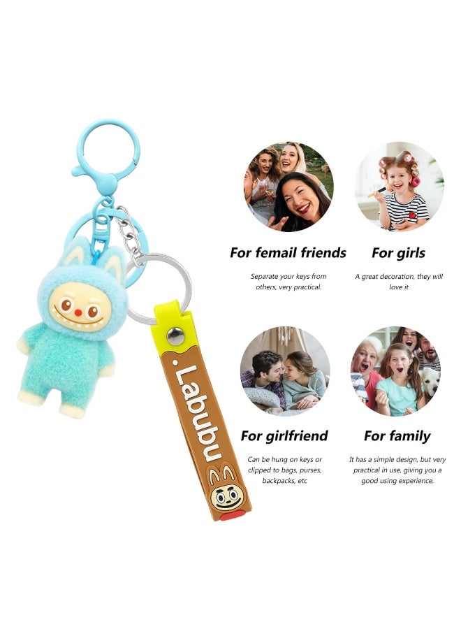 LABUBU Cute LABUBU Keychain 7cm Plush Figure with 12.5cm Soft Rubber Tag – Portable Cartoon Keyring for Bags, Backpacks, Keys, Gifts for Girls, Friends, and Family, Lightweight and Easy to Carry - Image 3