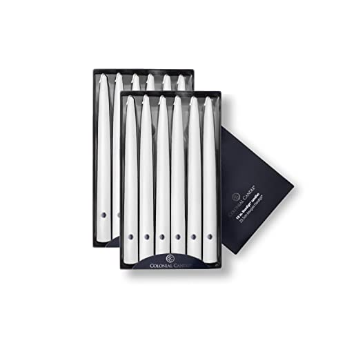 Colonial Candle Handipt Taper Candle, 10 in, White 12 count - Image 1