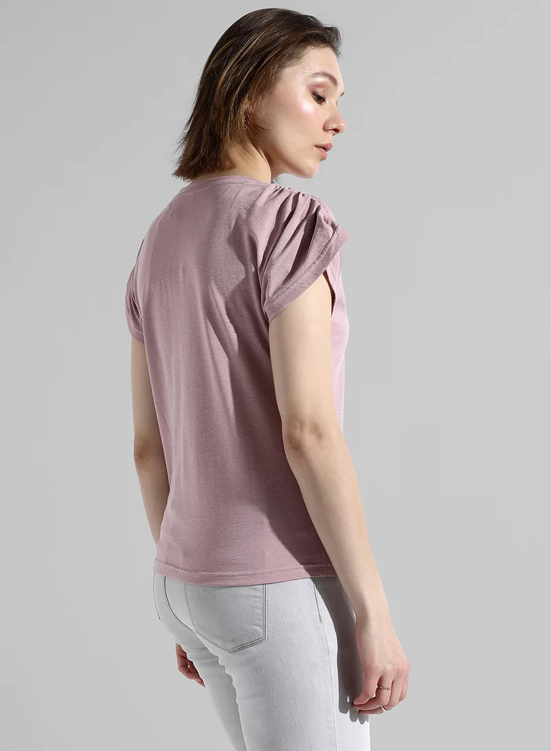 Pinacolada  Women's Solid Purple Regular Fit Top  | Best Price UAE