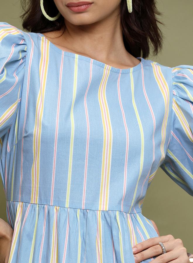 Vishudh Striped Tiered Dress  - Image 5