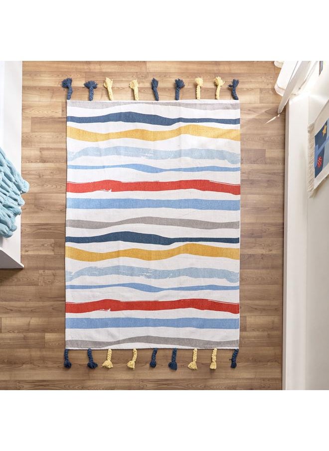 Stripe Printed Rug With Braided Tassels 110X160 Cm - pzsku/ZA7D8A4BC5508FEA0B366Z/45/_/1720282265/927ed3d7-52c5-4af9-aa4f-de07e2b8dea4