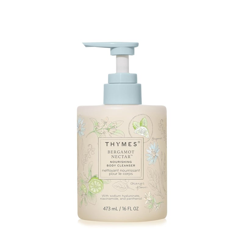Thymes Nourishing Body Cleanser Large Moisturizing Body Wash with Pump Hydrating Cleanser Notes of Bergamot Orange Flower Lemon Lotus Sandalwood Bergamot Nectar 16 fl oz - Image 1