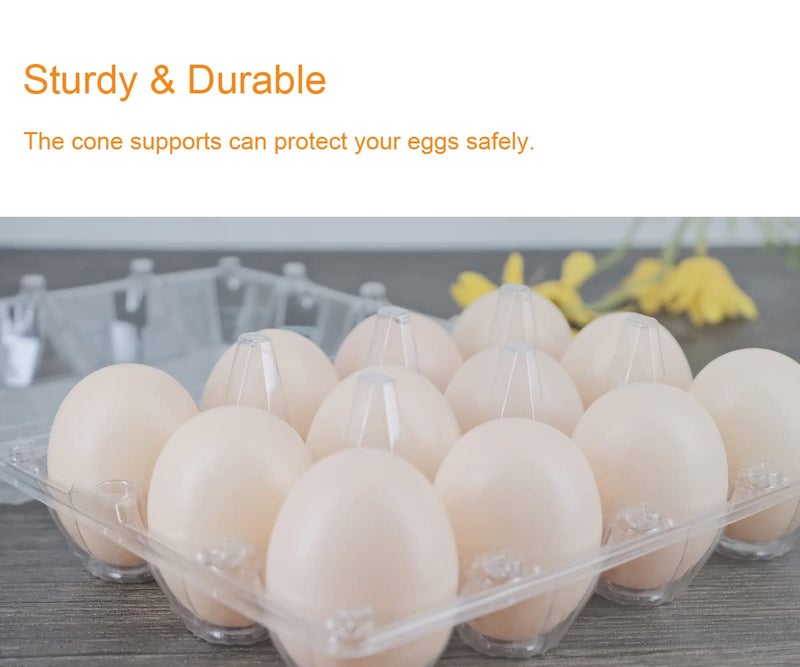 bulk buy BULKBUY Egg Cartons 60 Packs, Clear Plastic Blank Egg Cartons with Free Labels, Holds up to 12 Eggs Securely, Perfect for Family Pasture Farm Markets Display - Medium - Image 5