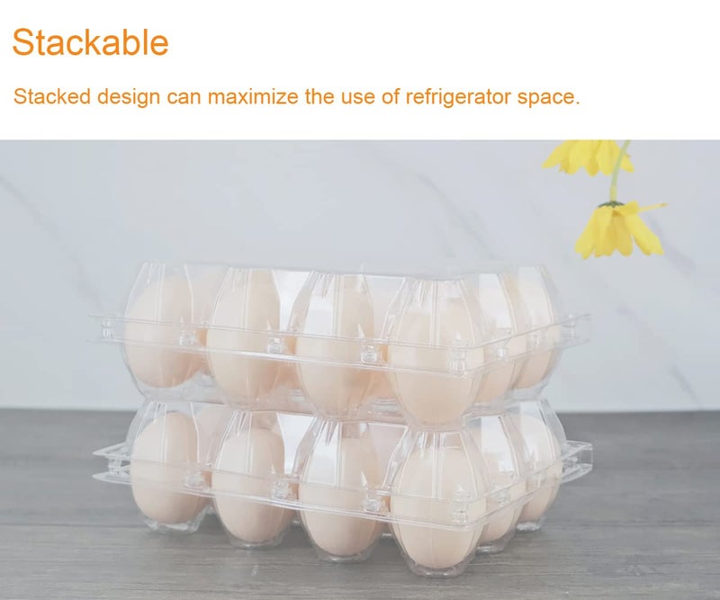 bulk buy BULKBUY Egg Cartons 60 Packs, Clear Plastic Blank Egg Cartons with Free Labels, Holds up to 12 Eggs Securely, Perfect for Family Pasture Farm Markets Display - Medium - Image 4