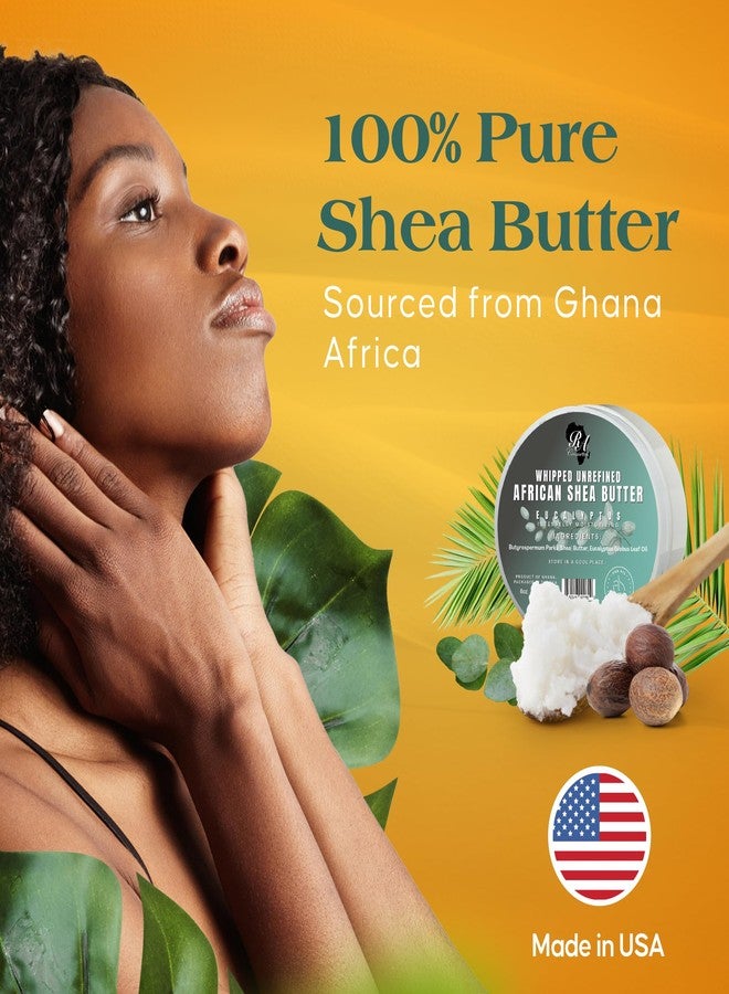 RA COSMETICS - 100% Whipped Unrefined Moisturizing African Shea Butter 6 oz Eucalyptus Ultimate Skin Moisturizer - Image 5
