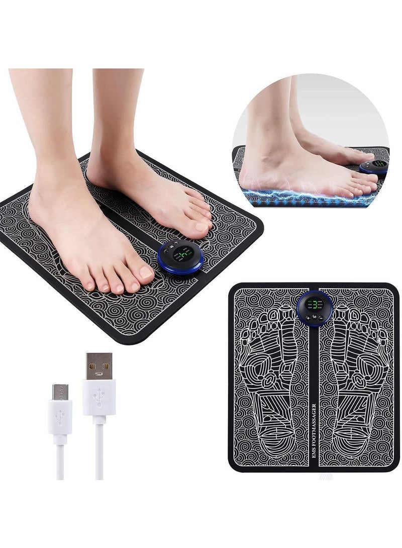 LIMOS Electric Foot Massager Machine, Circulation Booster for feet and Legs, Folding Portable Massage Foot Mat USB Rechargeable - Image 1