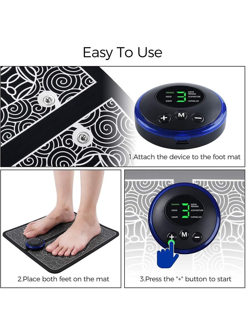 LIMOS Electric Foot Massager Machine, Circulation Booster for feet and Legs, Folding Portable Massage Foot Mat USB Rechargeable - Image 2
