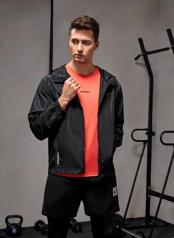 Take Two Black Long Sleeve Hooded Jacket by Styli