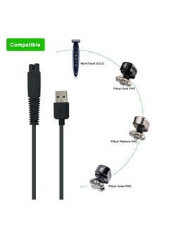 PDEEY Charger Replacement For Skull Shaver Pitbull/Palm/Silver, Microtouch Solo Razor - Usb Power Cord Accessories And Clean Brush 2-Pack  - Image 2