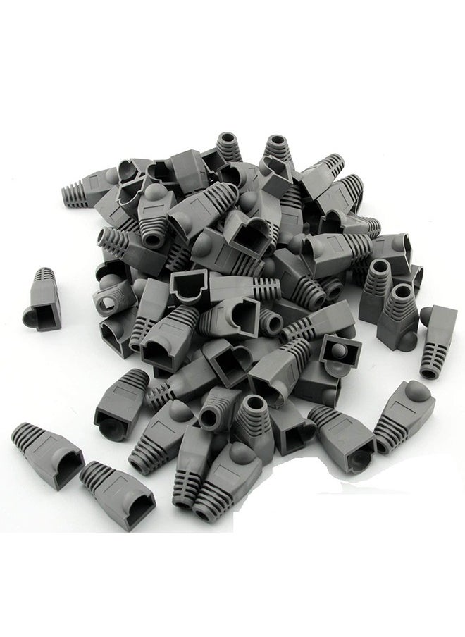 Taimi RJ45 Cable Connector Boots Soft Plastic Ethernet Strain Relief Boots CAT5 CAT5E CAT6 CAT6E 100PCS - Grey  - Image 1
