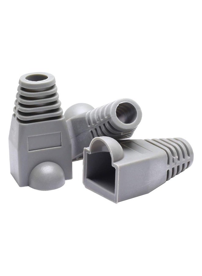 Taimi RJ45 Cable Connector Boots Soft Plastic Ethernet Strain Relief Boots CAT5 CAT5E CAT6 CAT6E 100PCS - Grey  - Image 3