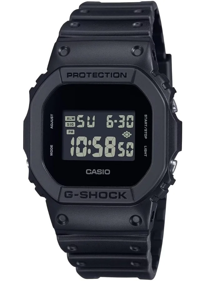 CASIO DW5600UBB-1DR G-Shock 5600 Series Digital Resin Strap Men's Watch, Black/Black
