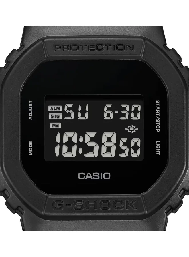 CASIO DW5600UBB-1DR G-Shock 5600 Series Digital Resin Strap Men's Watch, Black/Black
