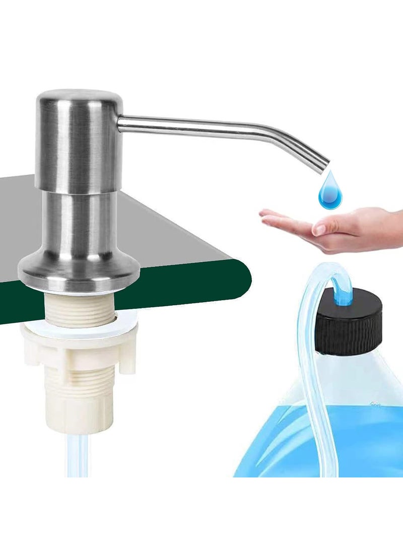 Hannea - HANNEA® Soap Dispenser for Kitchen Sink With 47 Inches Tube Fixed HandWash Dispensers Pump Stainless Steel 360 ° Rotatable Press Down Soap Dispenser for Lotion, Body Wash, Hand Soap, Shampoo - Image 1