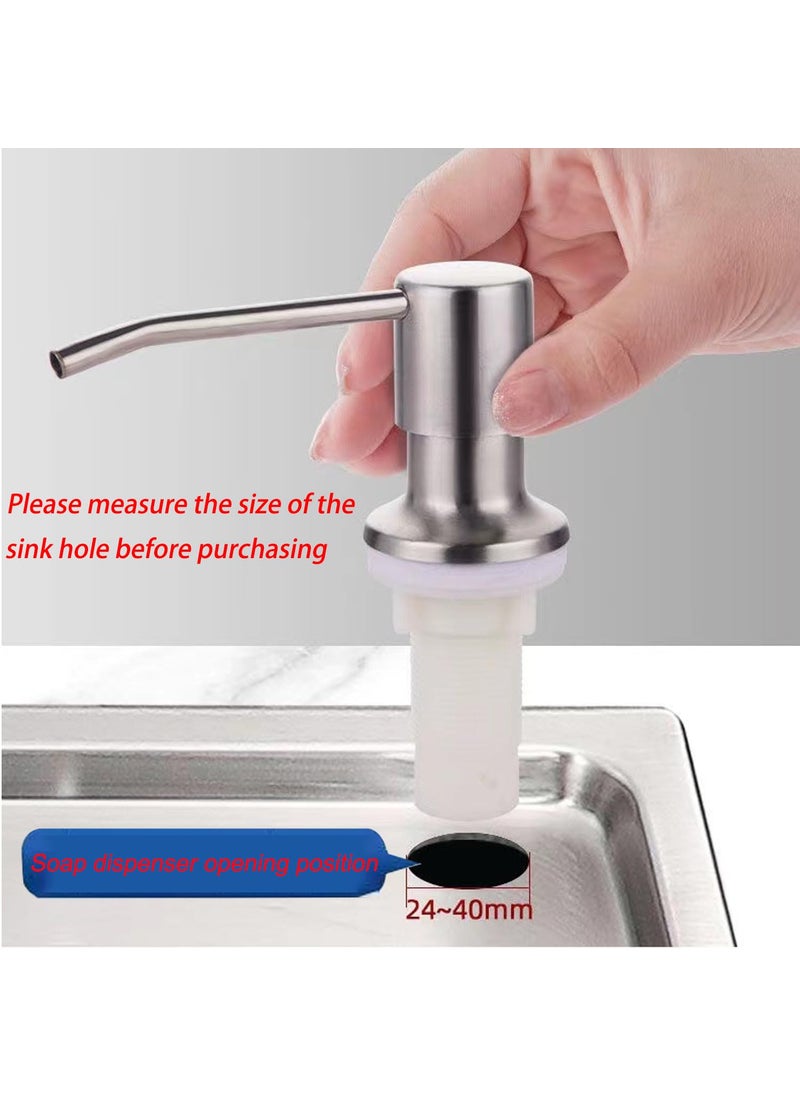 Hannea - HANNEA® Soap Dispenser for Kitchen Sink With 47 Inches Tube Fixed HandWash Dispensers Pump Stainless Steel 360 ° Rotatable Press Down Soap Dispenser for Lotion, Body Wash, Hand Soap, Shampoo - Image 1
