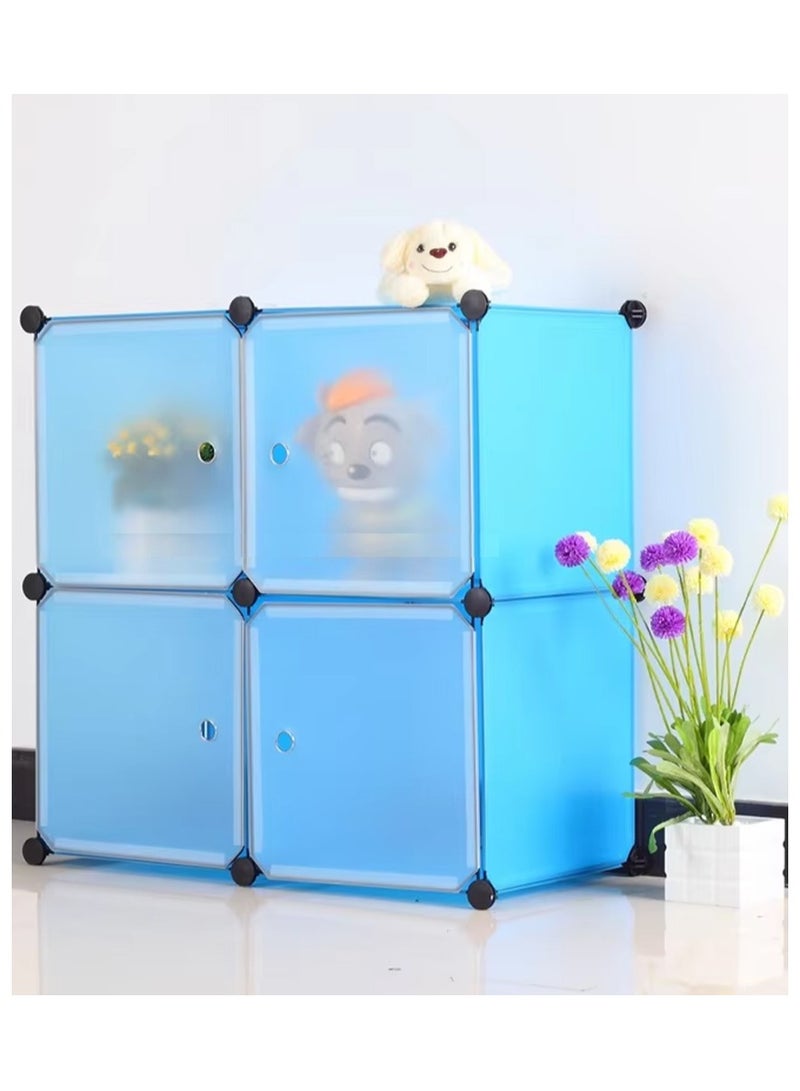 DubaiGallery Portable Closet Storage Rack Environmentally Friendly Resin Material, DIY Assembly. Modular Bookcase, Bedroom, Storage Rack with Door 4 Cabinet  - Image 2