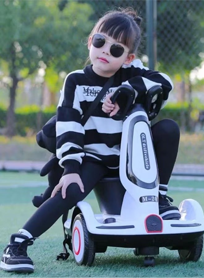 Multi-function electric scooter white with Remote for children, Three-wheel electric scooter white with Remote  with double drive, music and light, CN plug, styleKids Electric Car white with Remote  / Electric Scooter white with Remote  for Kids Girls - Image 3