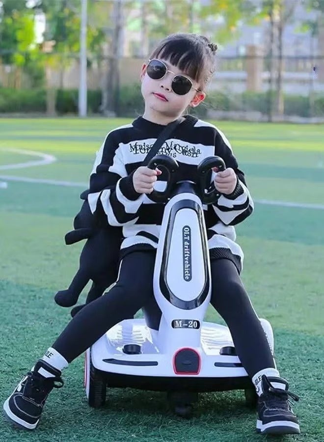 Multi-function electric scooter white with Remote for children, Three-wheel electric scooter white with Remote  with double drive, music and light, CN plug, styleKids Electric Car white with Remote  / Electric Scooter white with Remote  for Kids Girls - Image 5