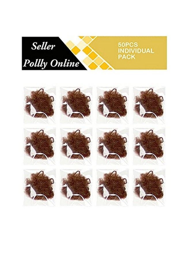 Polly Online 50Pcs Hair Nets Invisible Elastic Edge Mesh Bun Hair Nets For Ballet Dance 20" Brown  - Image 4