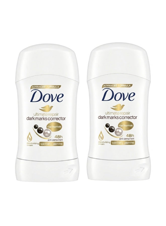 Dove Stick (Ultimate Repair) Darkmarks Corrector Antiperspirants 40g X 2Pcs - Image 1