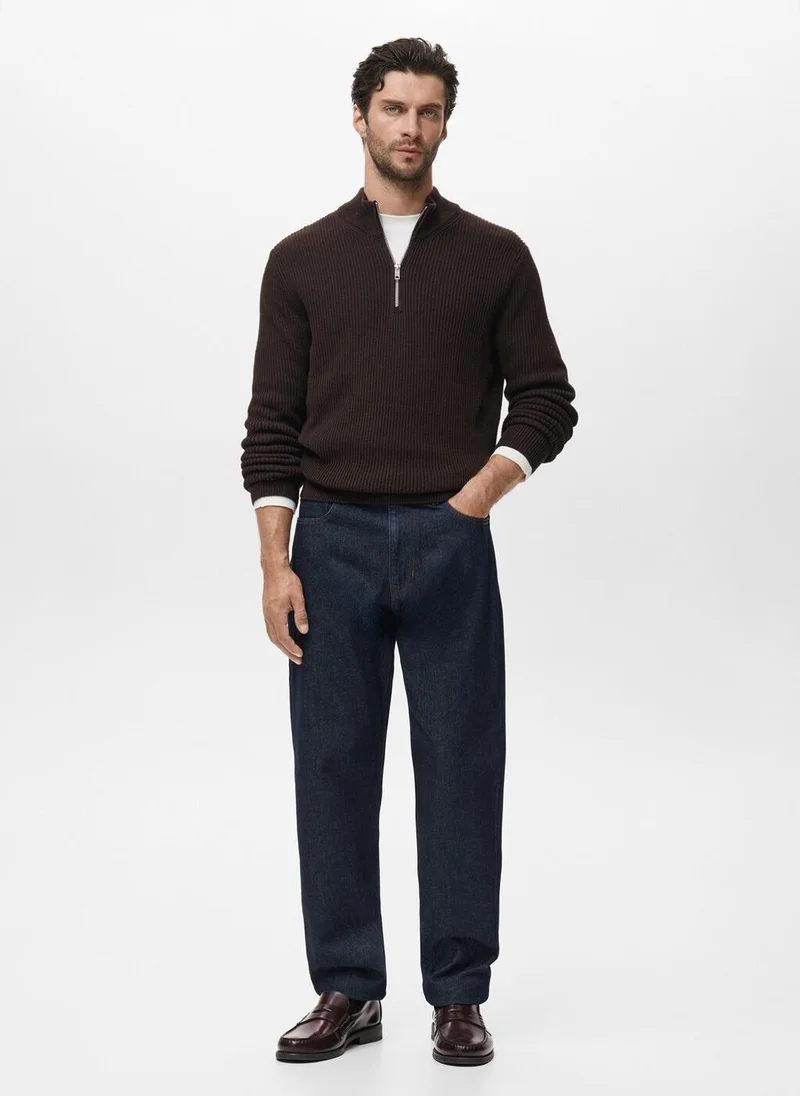 Mango Man  100% cotton perkins-neck sweater for Men | Best Price UAE