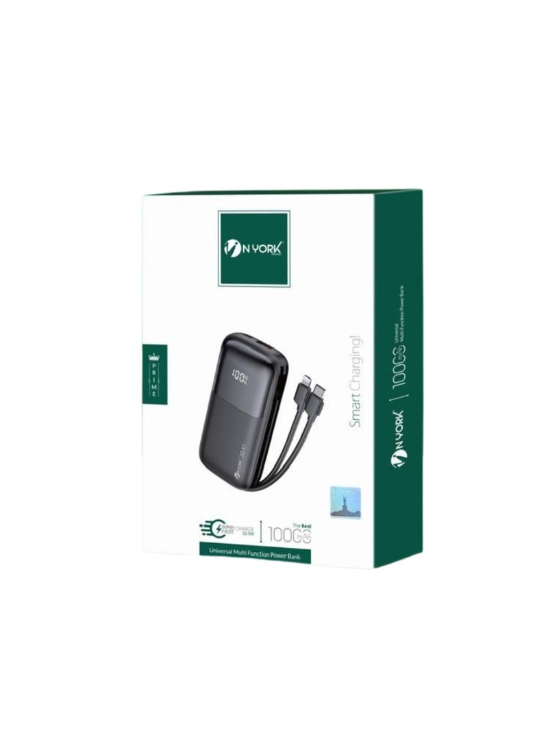 NYORK Universal Multi Function Power Bank – 10000 MAH -  Fast Charging | Prime Series (Model: PB524) - Image 1