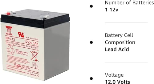 YUASA Battery NP4-12 12 V 4AH Battery - Image 3