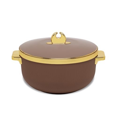 SELVEL Royal Linex Casserole Collection | Insulated Hot Cases | Stainless Steel Inner | BPA-Free | Brown & Lime Green | (Royal Linex Casserole – Brown, 1200ml) - Image 1