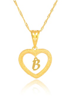 Beautifully Crafted 22K Gold Heart Necklace with 'B'