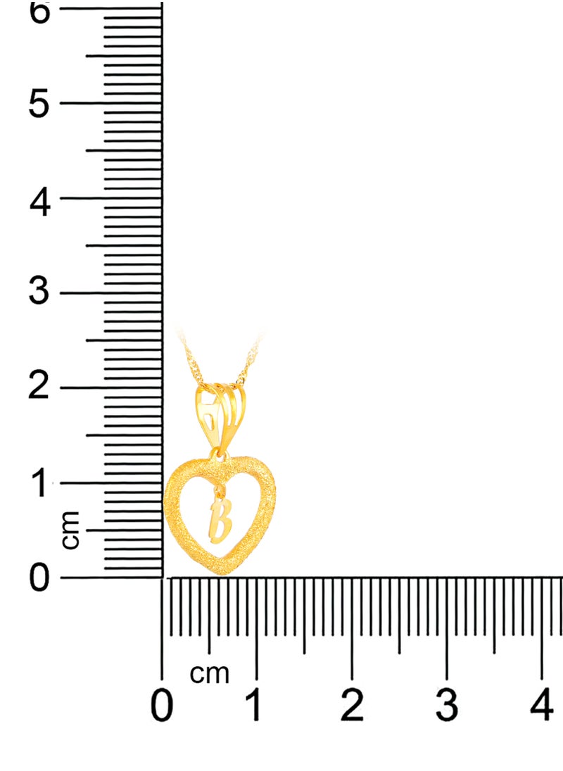 BAFLEH JEWELLERY - Beautifully Crafted 22K Gold Heart Necklace with 'B' - Image 1