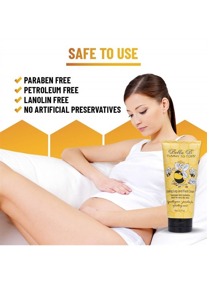 BELLA B Pregnancy Leg And Foot Cream 6 oz - Best Pregnancy Lotion For Feet - Made with Natural Ingredients - Bella B Lotion for Pregnancy Soreness - Image 3
