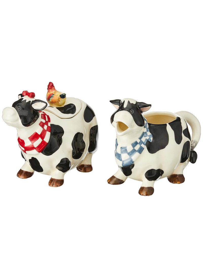 Appletree Design Appletree Design Barn Yard Cow Sugar and Creamer Set 438Inch 412Inch 