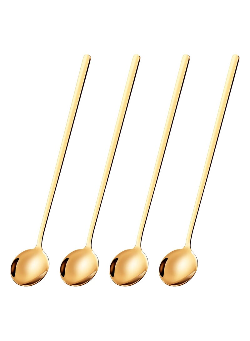 4 Pcs Stainless Steel Teaspoon Set, Mirror Polished Silverware Spoons, Dishwasher Safe for Tea Coffee Dessert Home Dining - Image 1