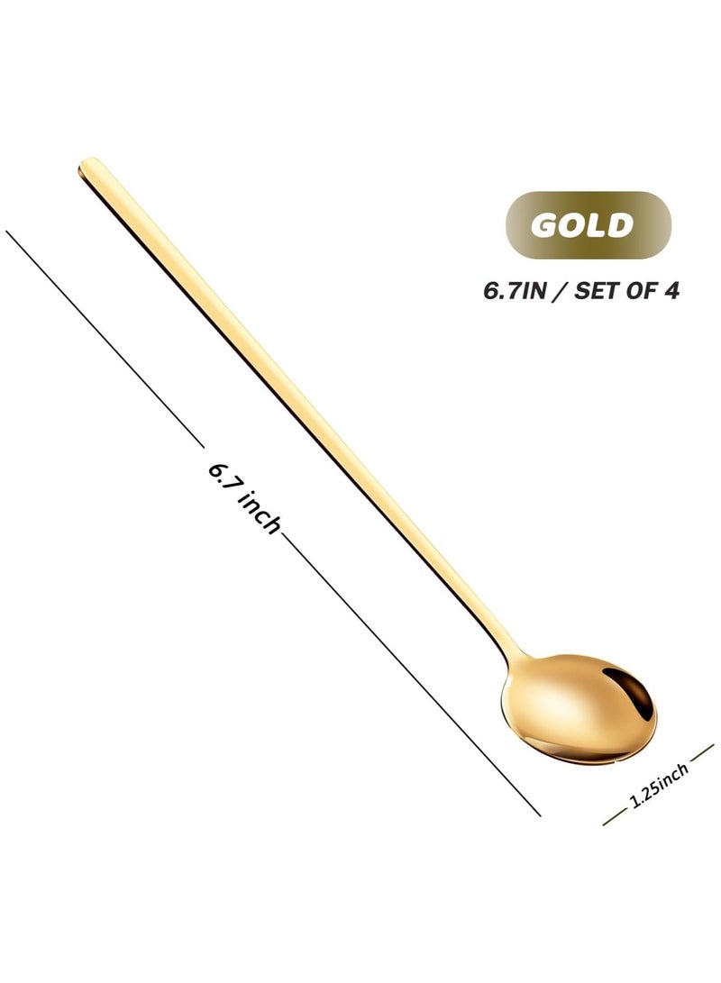 4 Pcs Stainless Steel Teaspoon Set, Mirror Polished Silverware Spoons, Dishwasher Safe for Tea Coffee Dessert Home Dining - Image 2