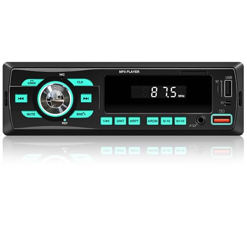 SIXWIN Car Radio Bluetooth Single DIN Car Stereo Audio, Car Audio with Dual Bluetooth and App Control,Supports FM/ MP3/SD/AUX/Dual USB/EQ/Quick Charge - Image 1
