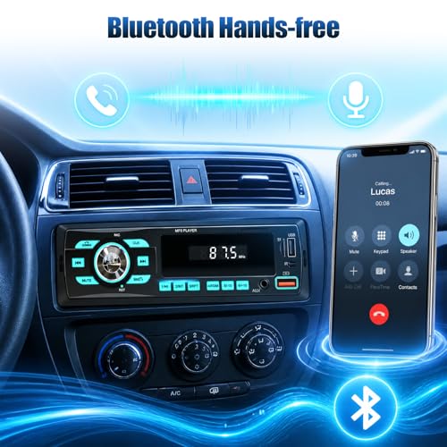 SIXWIN Car Radio Bluetooth Single DIN Car Stereo Audio, Car Audio with Dual Bluetooth and App Control,Supports FM/ MP3/SD/AUX/Dual USB/EQ/Quick Charge - Image 3