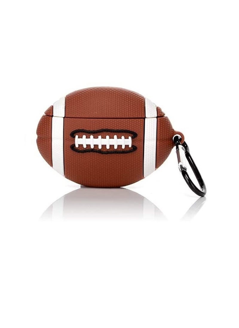 YONK Protective Case Cover Compatible With New Apple AirPods 3rd Generation Brown Football S43  - Image 1