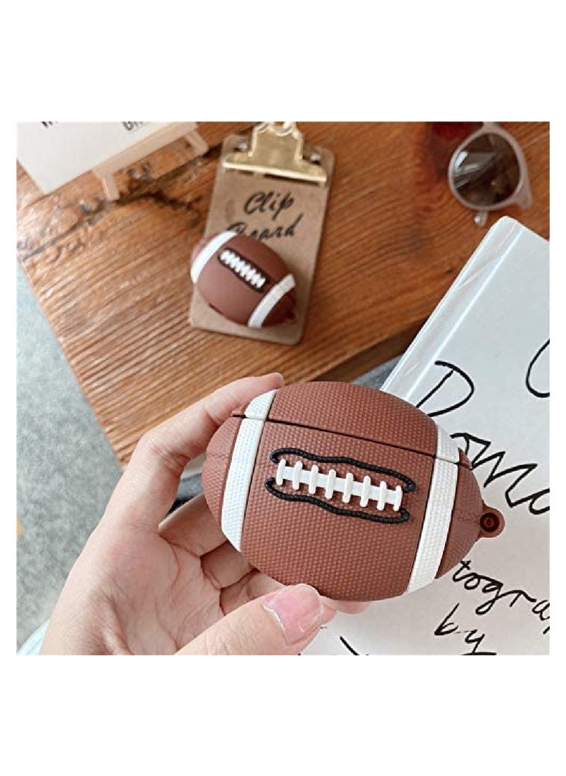 YONK Protective Case Cover Compatible With New Apple AirPods 3rd Generation Brown Football S43  - Image 5