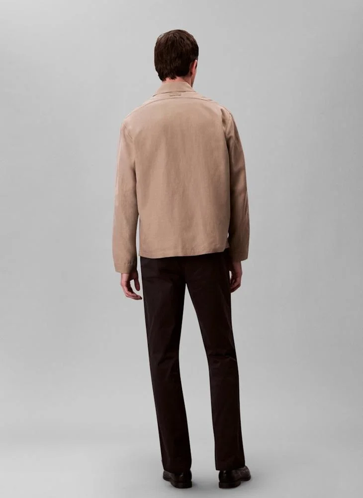 CALVIN KLEIN Long Sleeve Rayon Cotton Linen Jacket