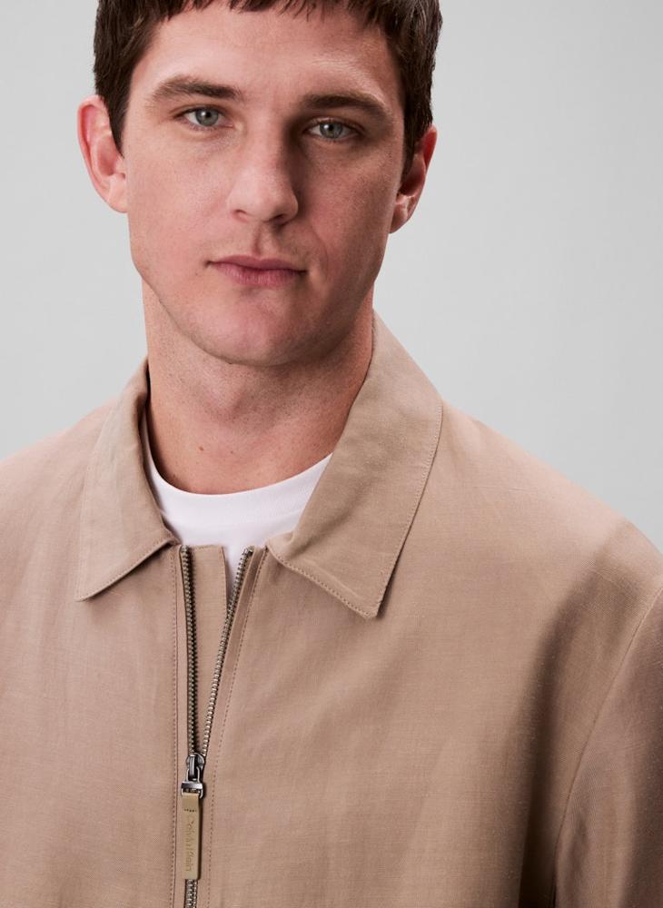 CALVIN KLEIN Long Sleeve Rayon Cotton Linen Jacket - Image 4