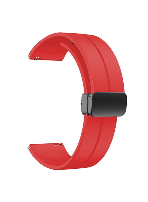 Silicone Watch Band For CMF by Nothing Watch Pro/Watch Pro 2 Watchband Bracelet,Magnetic Folding Buckle Soft Silicone Replacement Straps for Men Women- Red