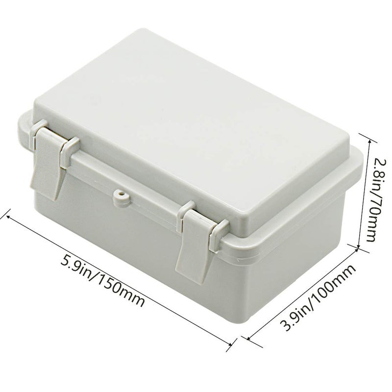 Zulkit IP65 Waterproof ABS Plastic Electrical Box - Hinged Shell, 2 Cable Glands, 5.9 x 3.9 x 2.8 inch - Image 2