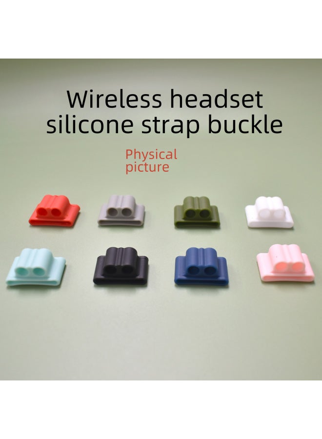 Suitable For Apple Strap Storage AirpodsPro2 Headset Anti-lost Silicone Case Watch Strap Silicone Seat Accessories-Color:496C Powder-Model:Wireless Headset Strap Buckle Universal  - Image 3